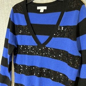 New York & Co. V neck sweater with sequins.